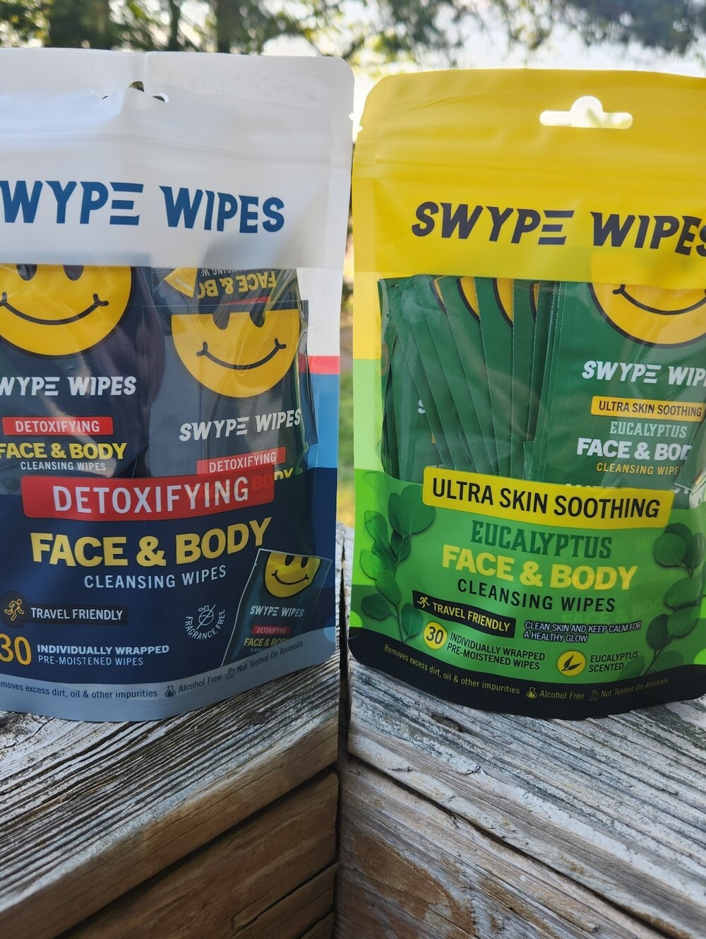 Pick 1- 30Pk SWYPE WIPES Detoxifying Face & Body Cleansing Wipes - Navy & Yellow